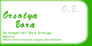 orsolya bora business card